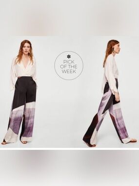 Mango Printed Palazzo Trousers